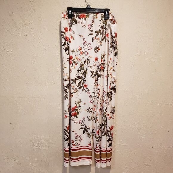 ZARA Women Floral Printed Wide Leg Flowy Boho Pants Large - Picture 9 of 10